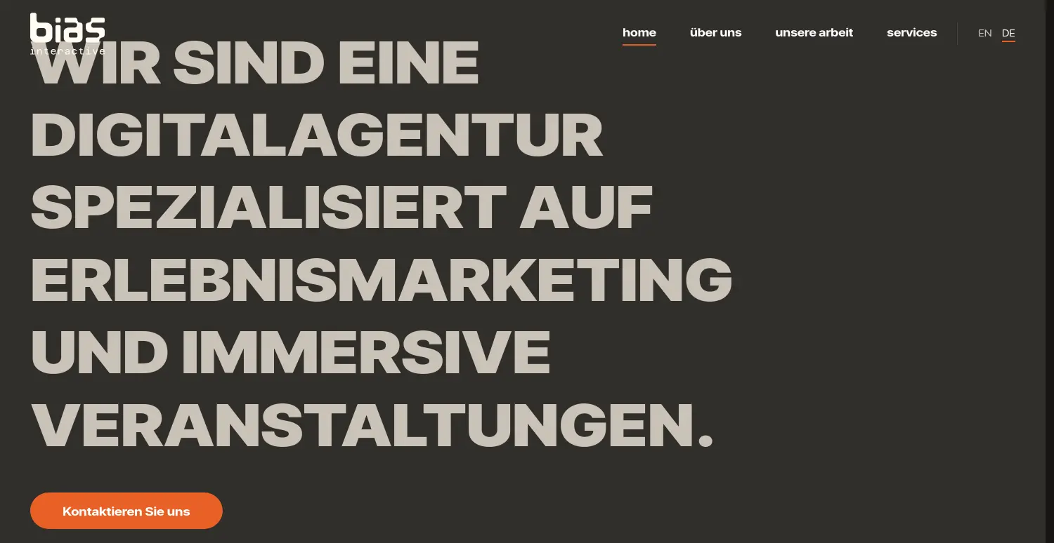 Website-Screenshot von bias Interactive