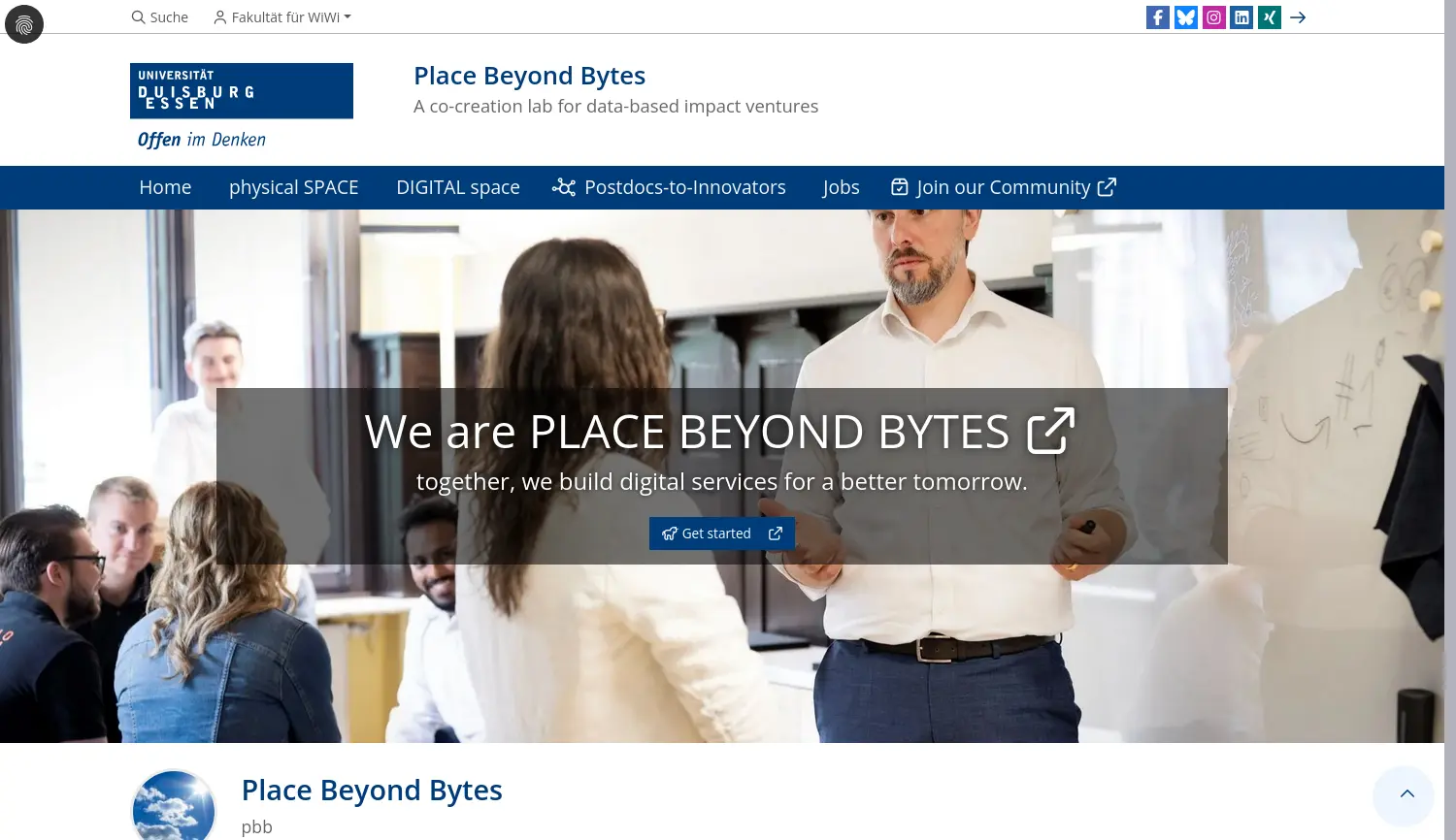 Website-Screenshot von Place Beyond Bytes