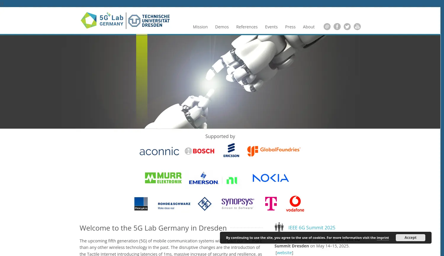 Website-Screenshot von 5G Lab