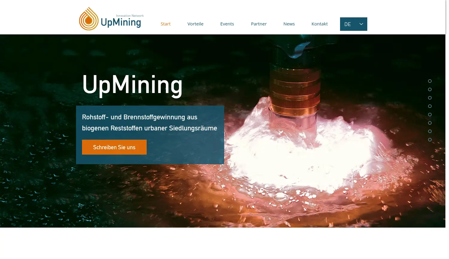 Website-Screenshot von UpMining