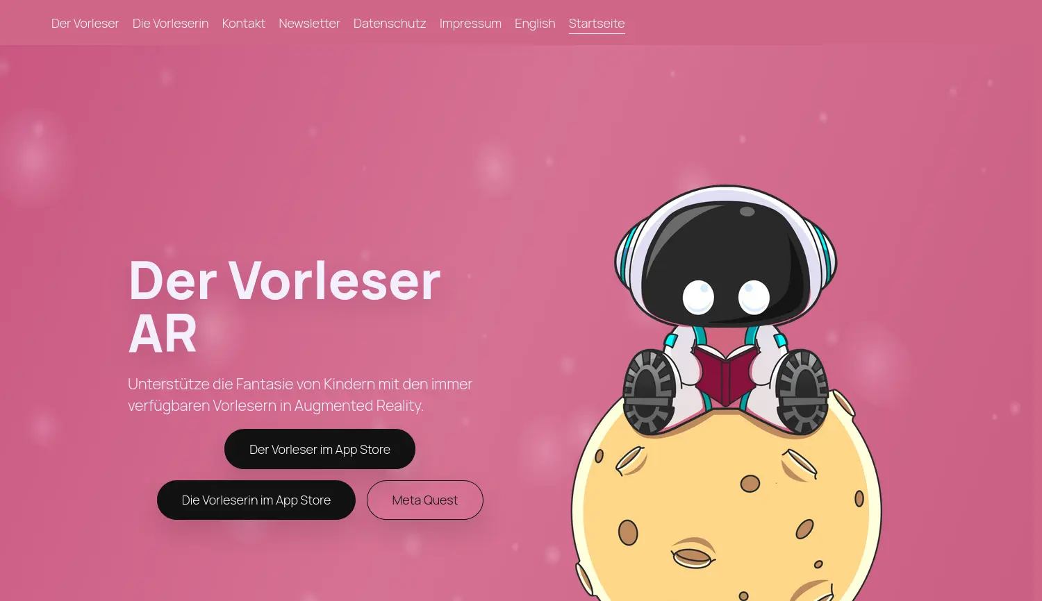 Website-Screenshot von Der Vorleser AR