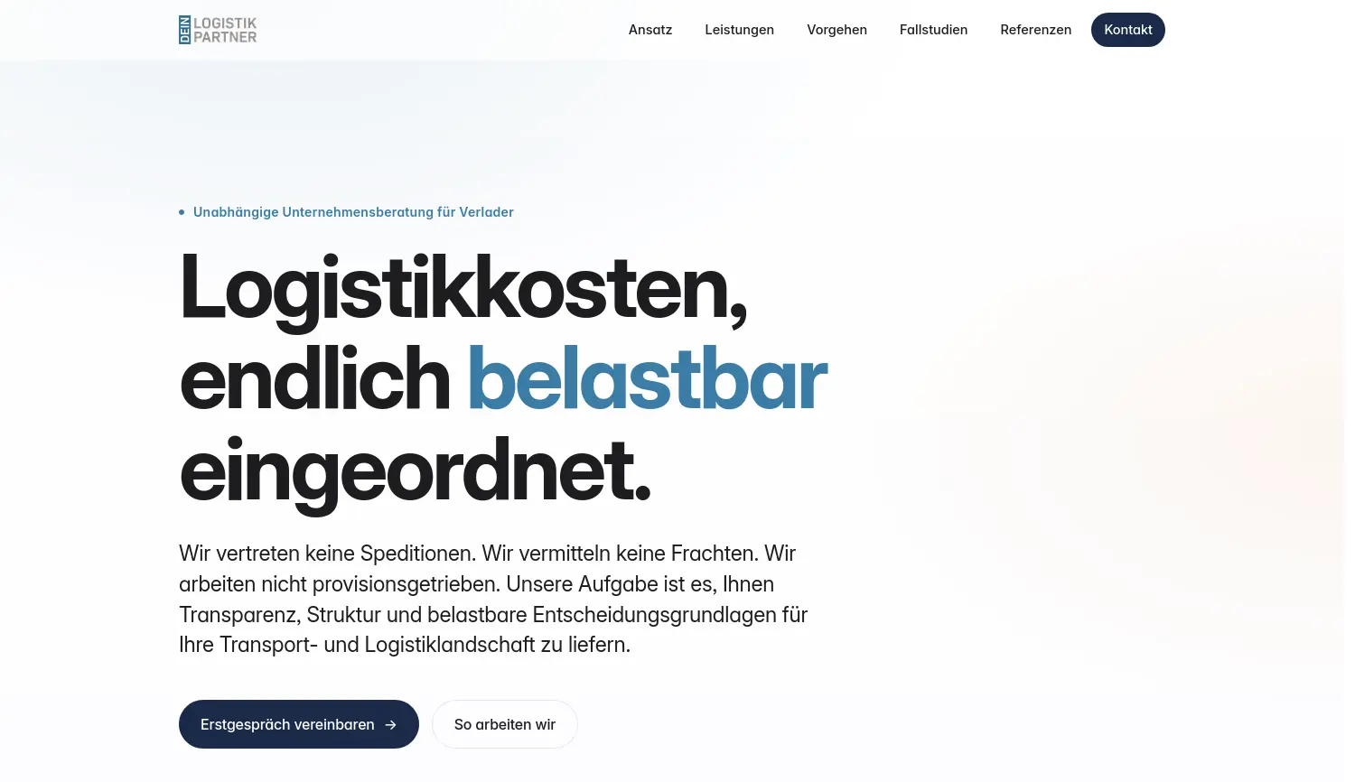 Website-Screenshot von Dein Logistikpartner