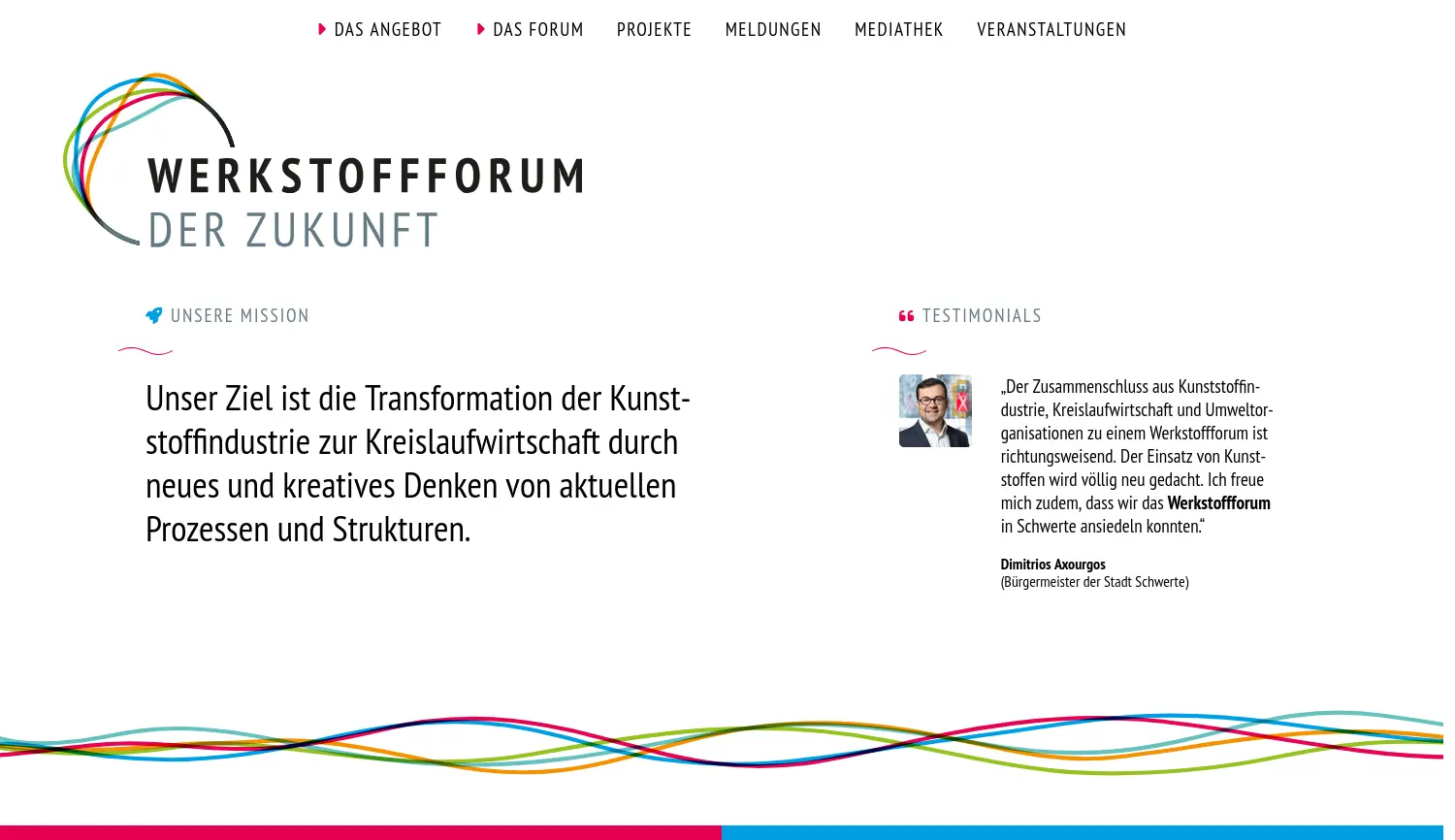 Website-Screenshot von Werkstoffforum der Zukunft