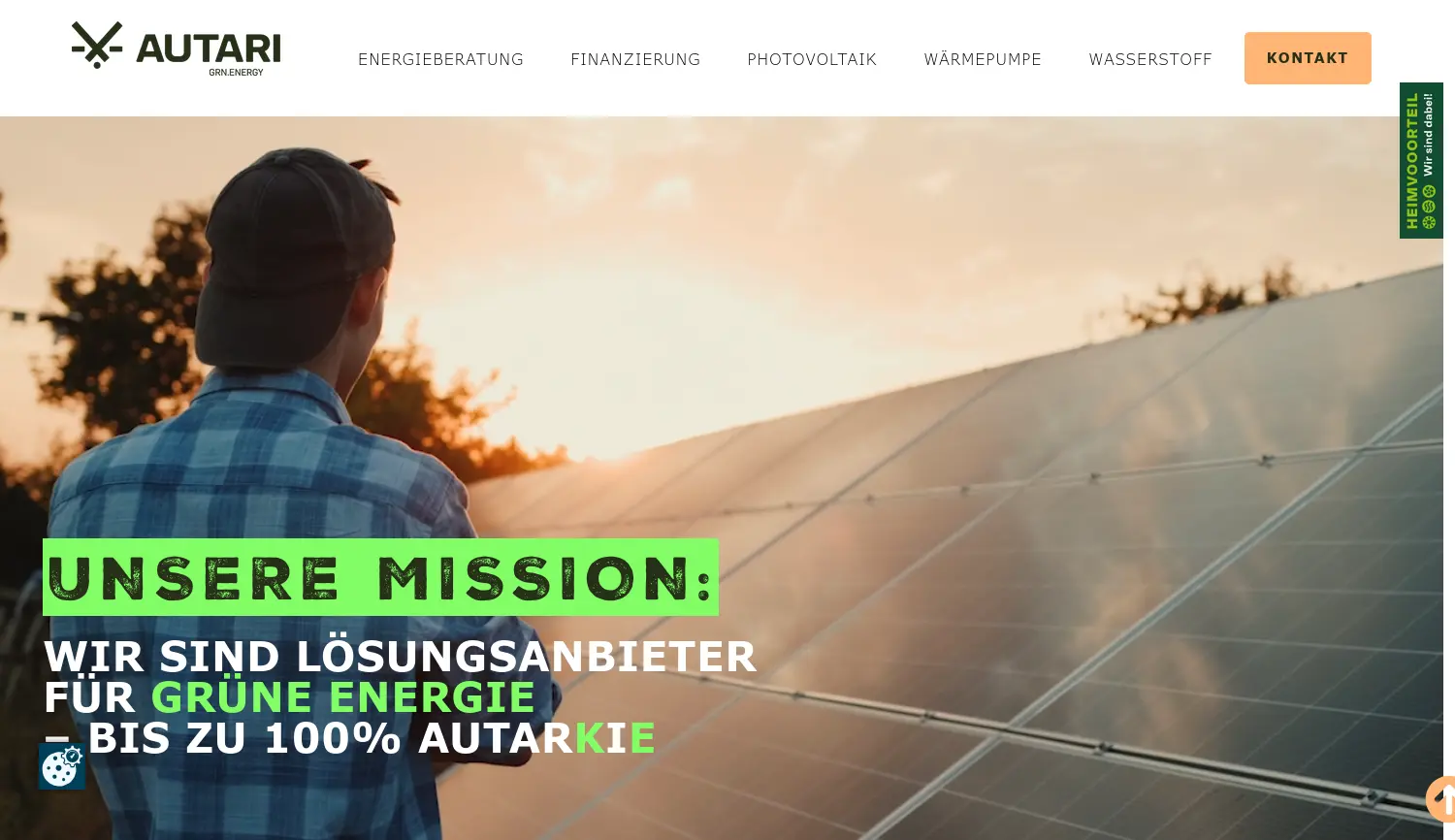 Website-Screenshot von Autari