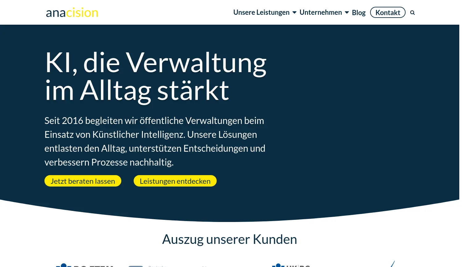 Website-Screenshot von anacision