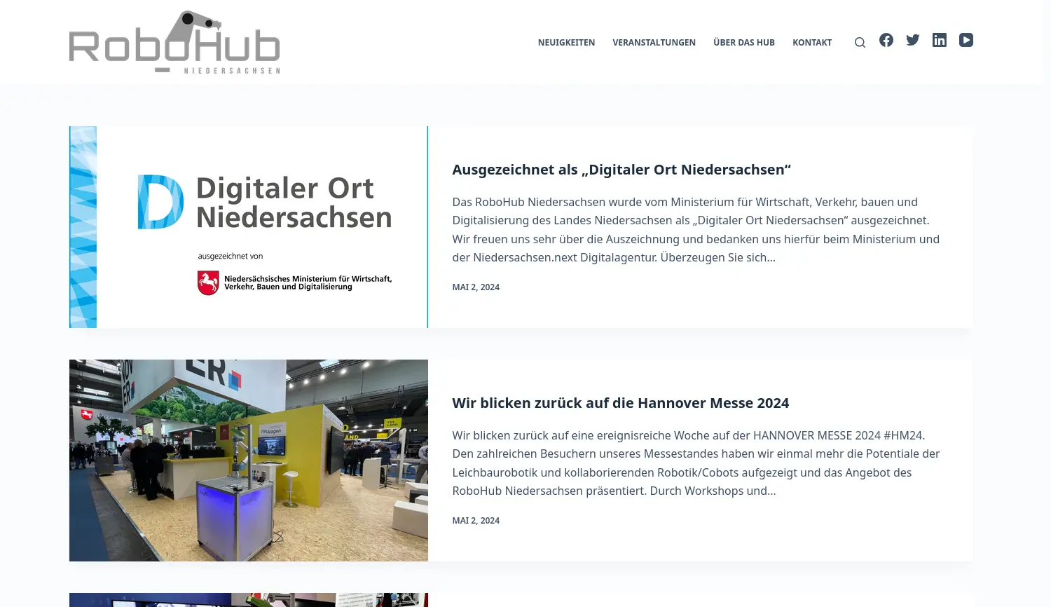 Website-Screenshot von RoboHub