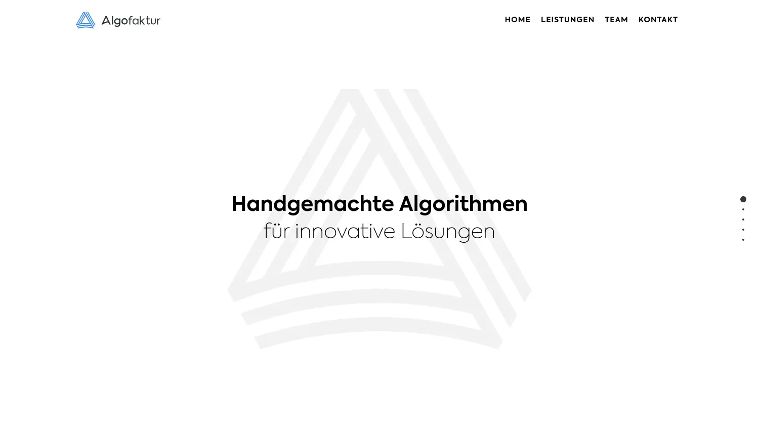 Website-Screenshot von Algofaktur