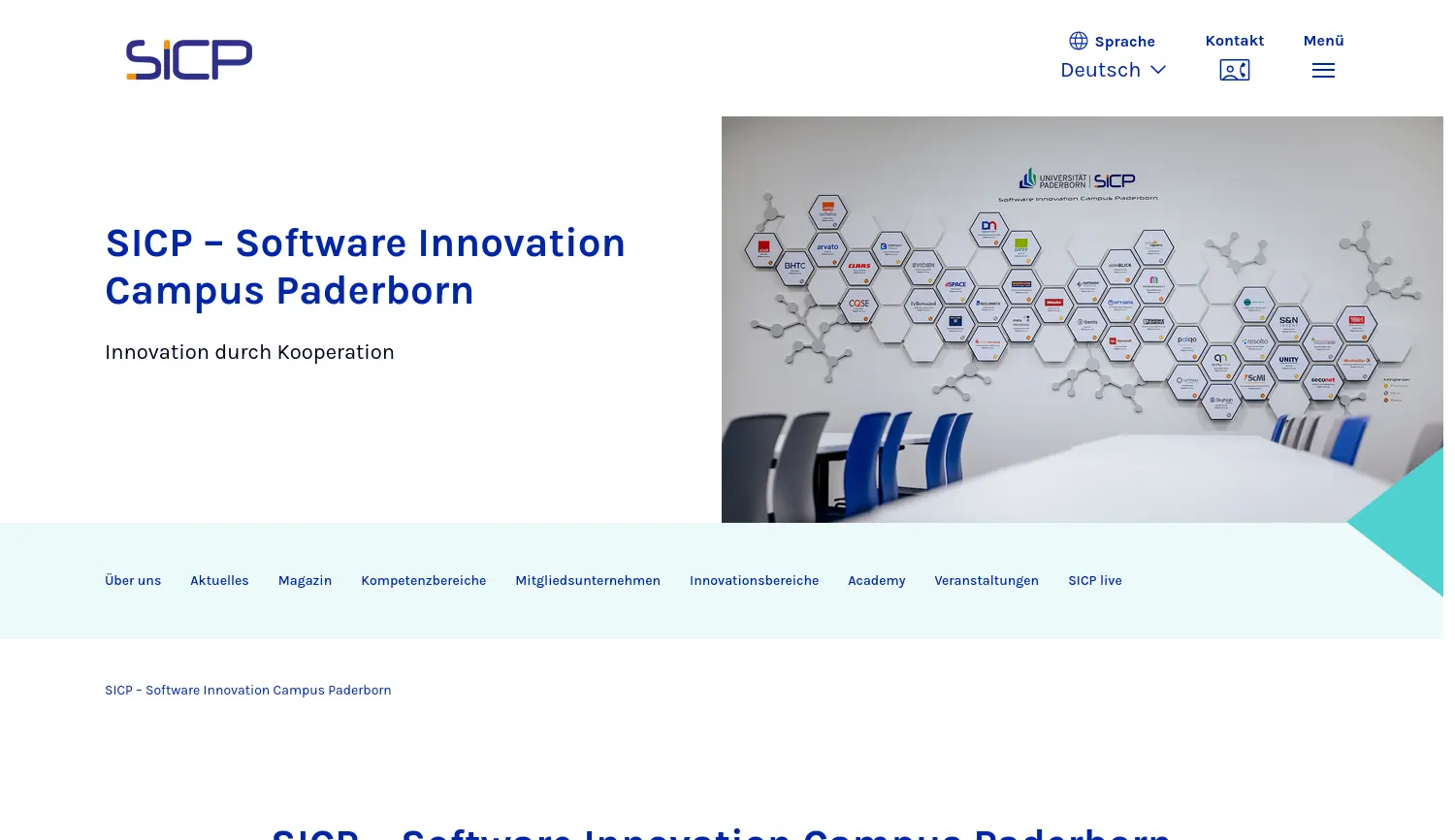 Website-Screenshot von SICP