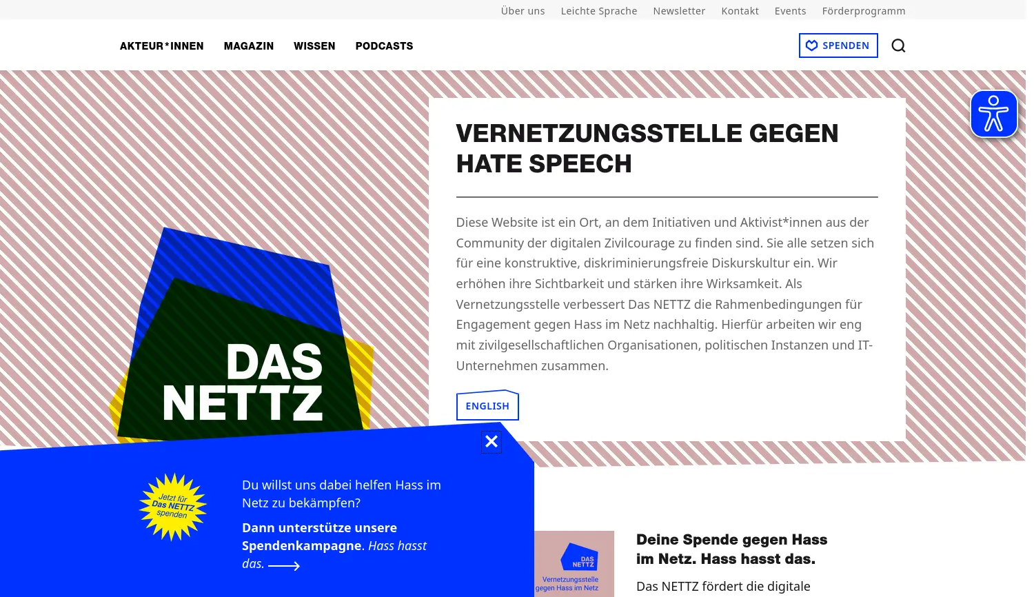 Website-Screenshot von Das NETTZ