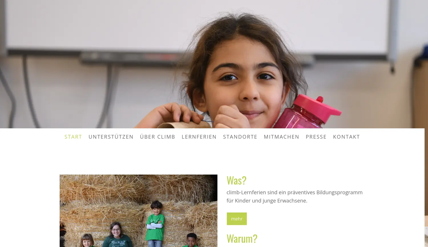 Website-Screenshot von climb