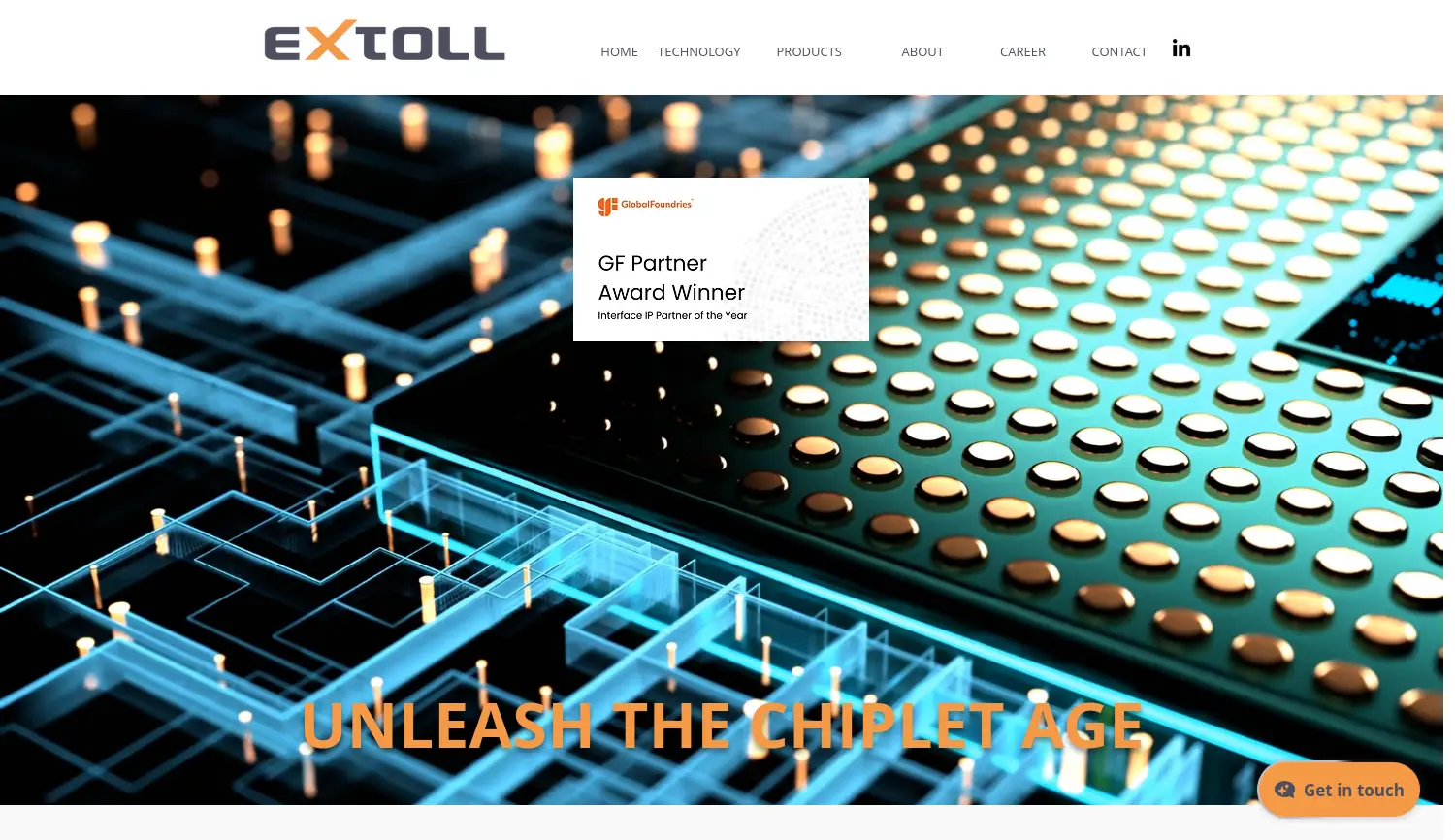 Website-Screenshot von Extoll