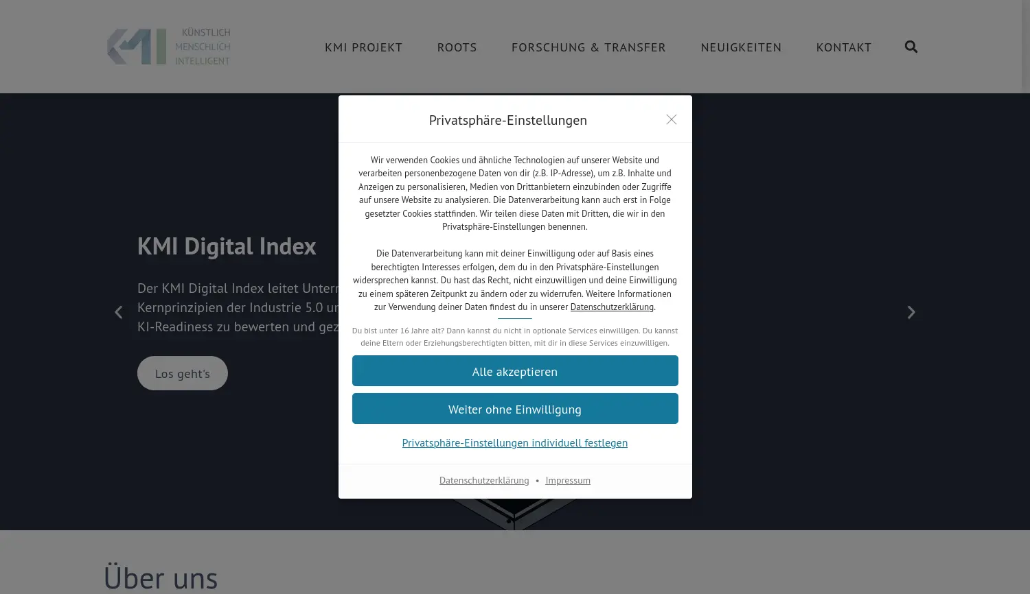 Website-Screenshot von KMI-Netzwerk