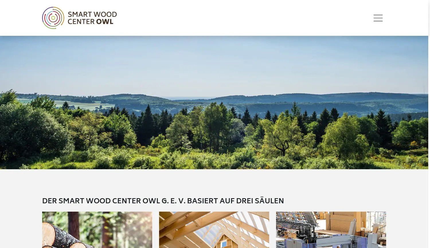 Website-Screenshot von Smart Wood Center OWL