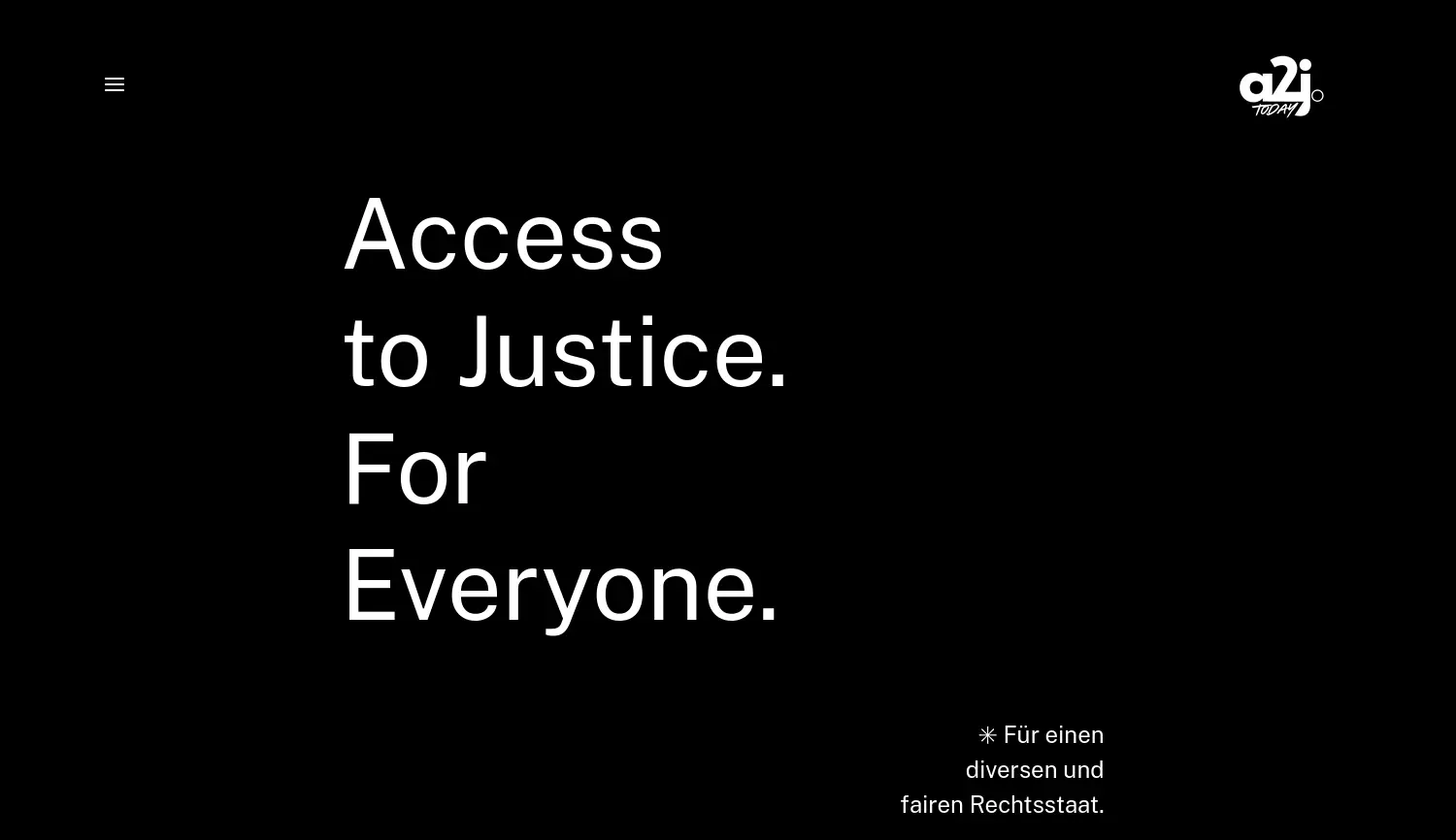 Website-Screenshot von access to justice