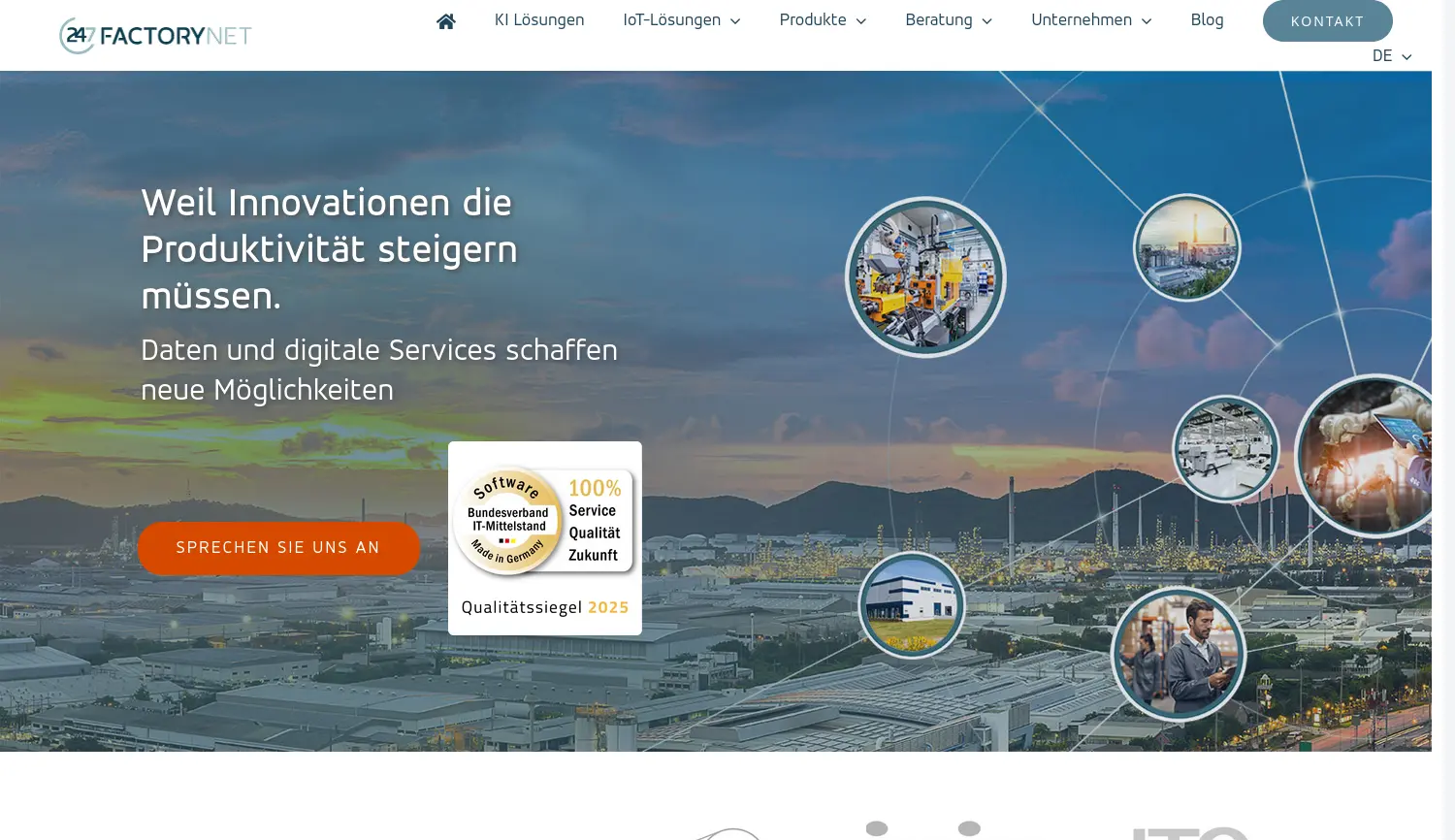Website-Screenshot von 247FactoryNet
