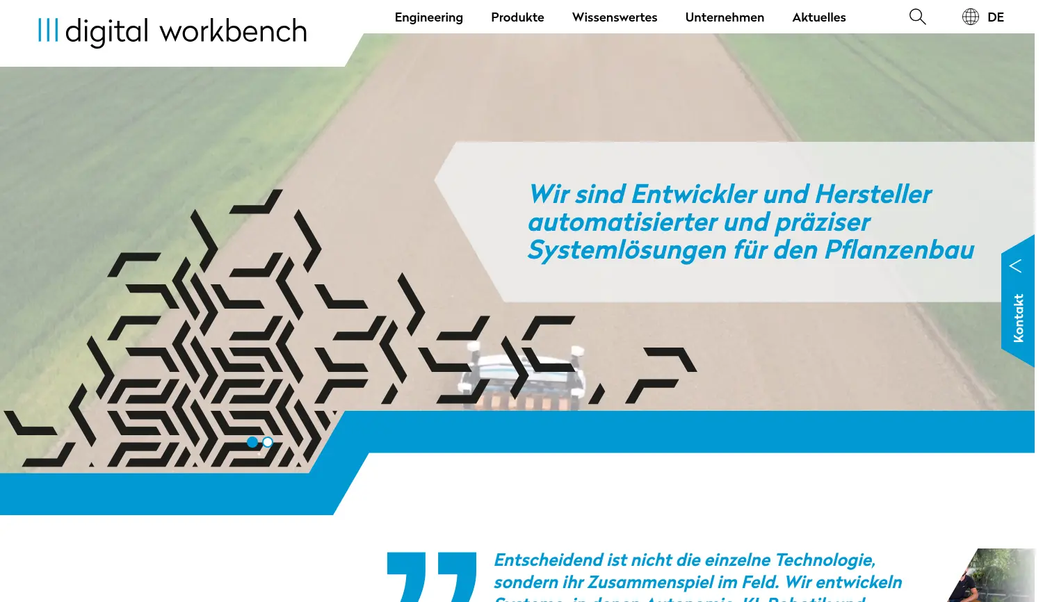 Website-Screenshot von digital workbench