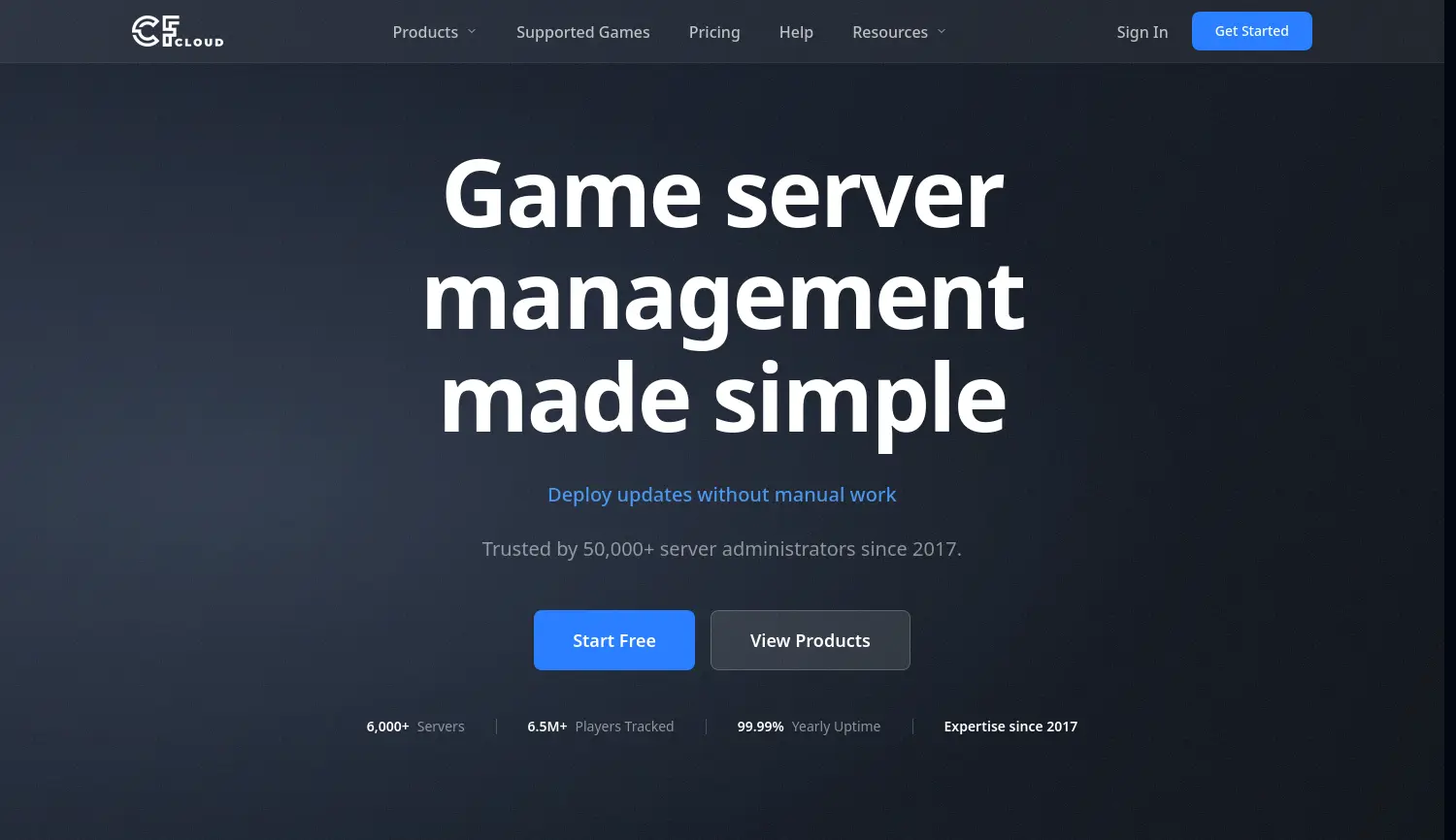 Website-Screenshot von CFTools