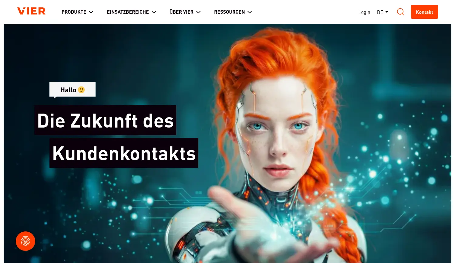 Website-Screenshot von vier