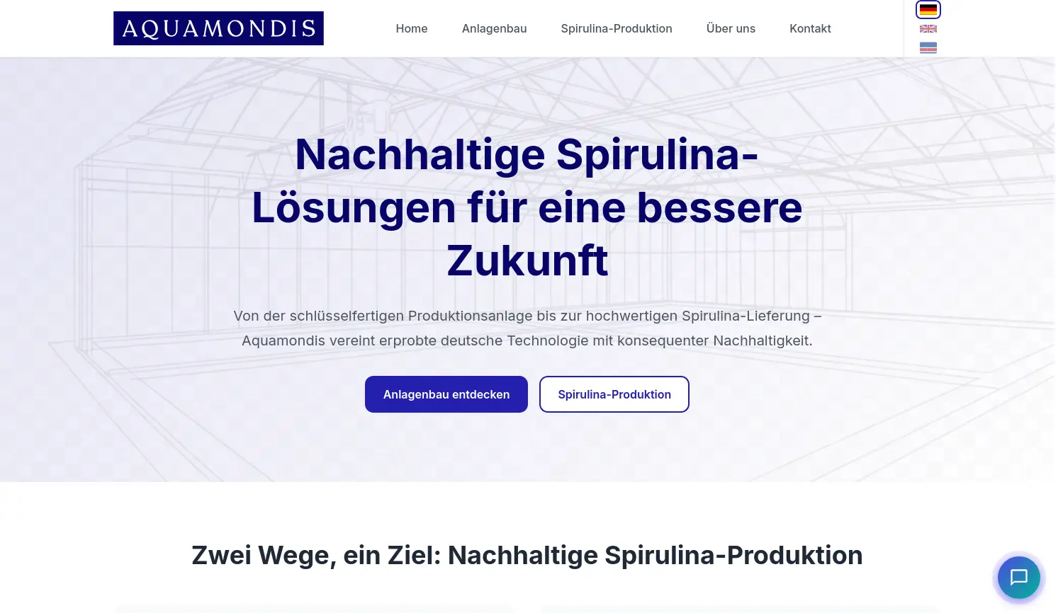 Website-Screenshot von Aquamondis
