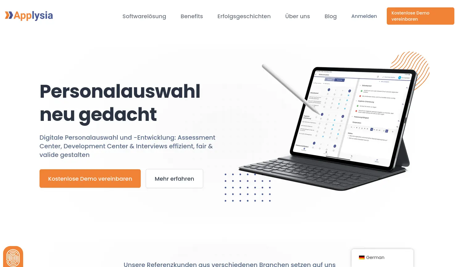 Website-Screenshot von Applysia