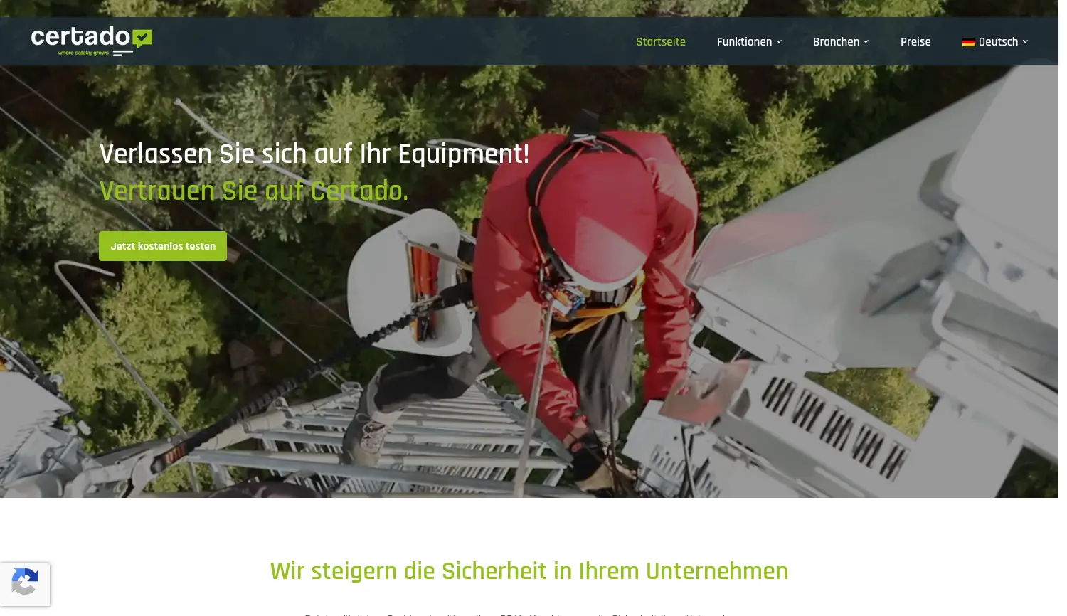 Website-Screenshot von Certado