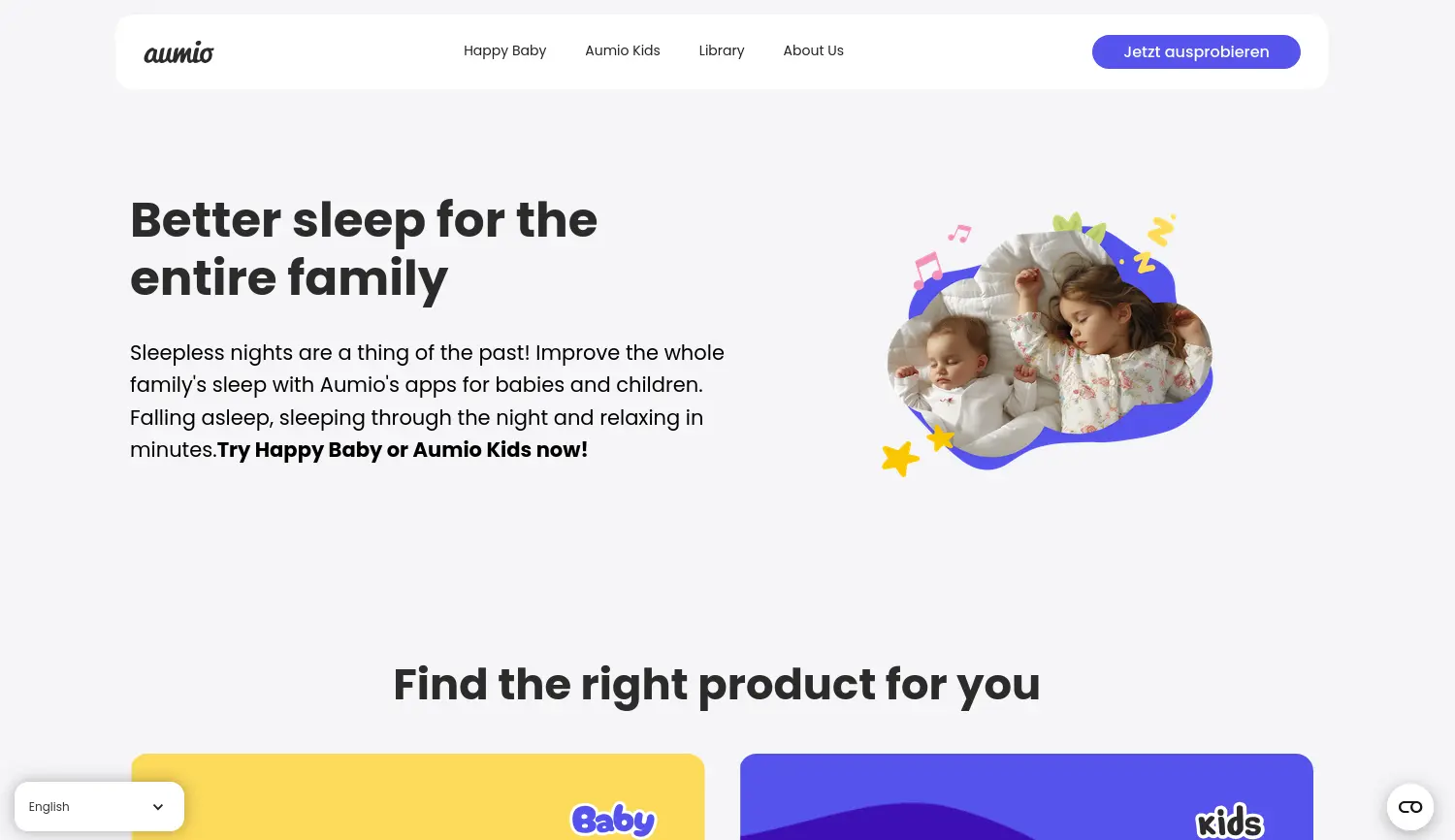 Website-Screenshot von aumio