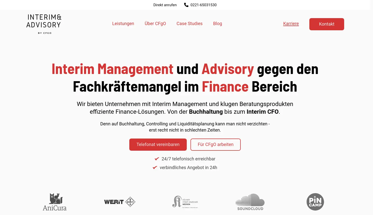 Website-Screenshot von CFgO