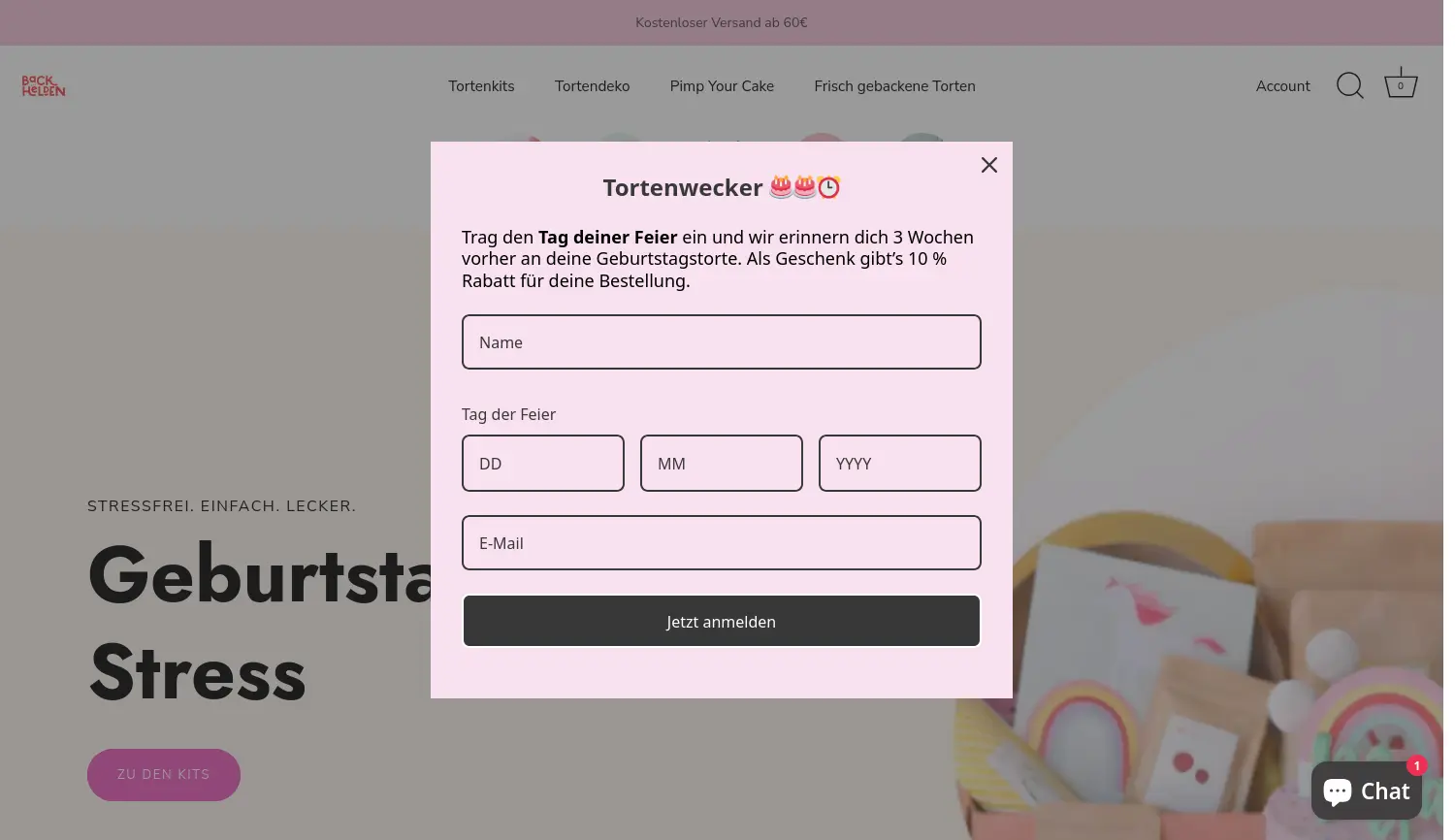 Website-Screenshot von Die Backhelden