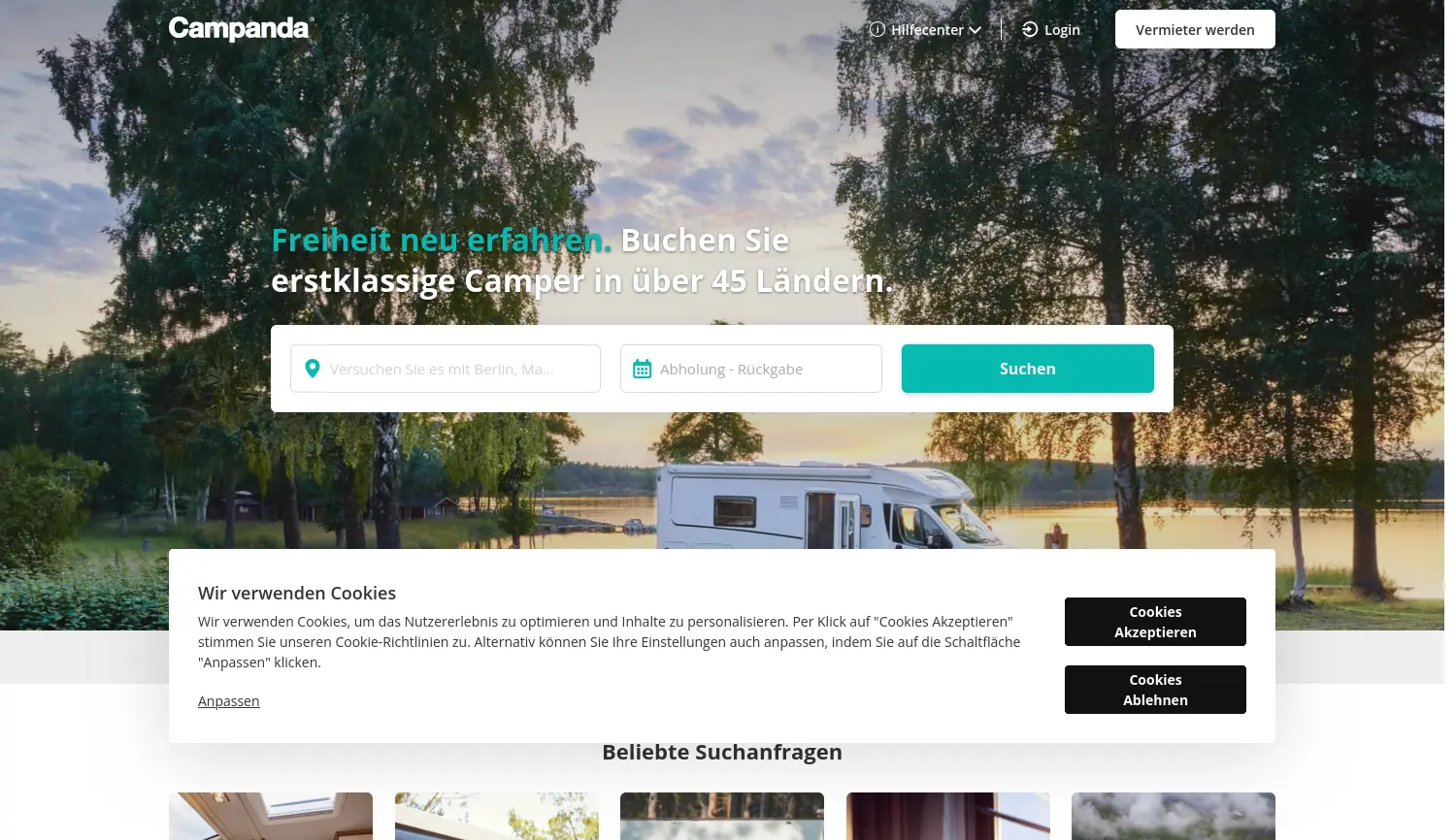 Website-Screenshot von Campanda