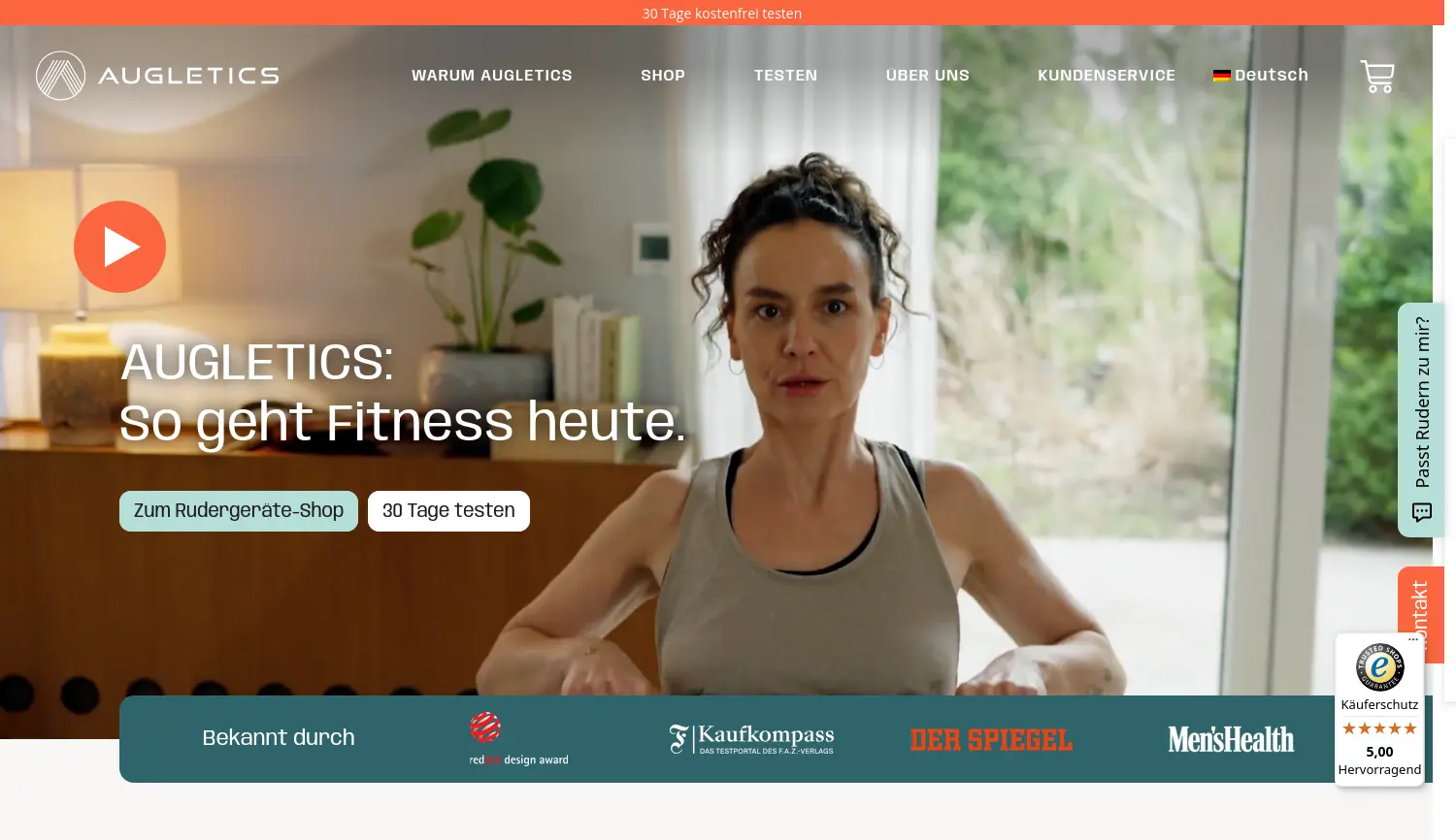 Website-Screenshot von AUGLETICS