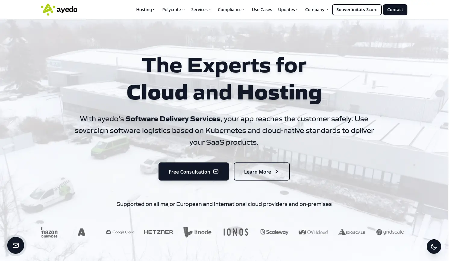 Website-Screenshot von ayedo