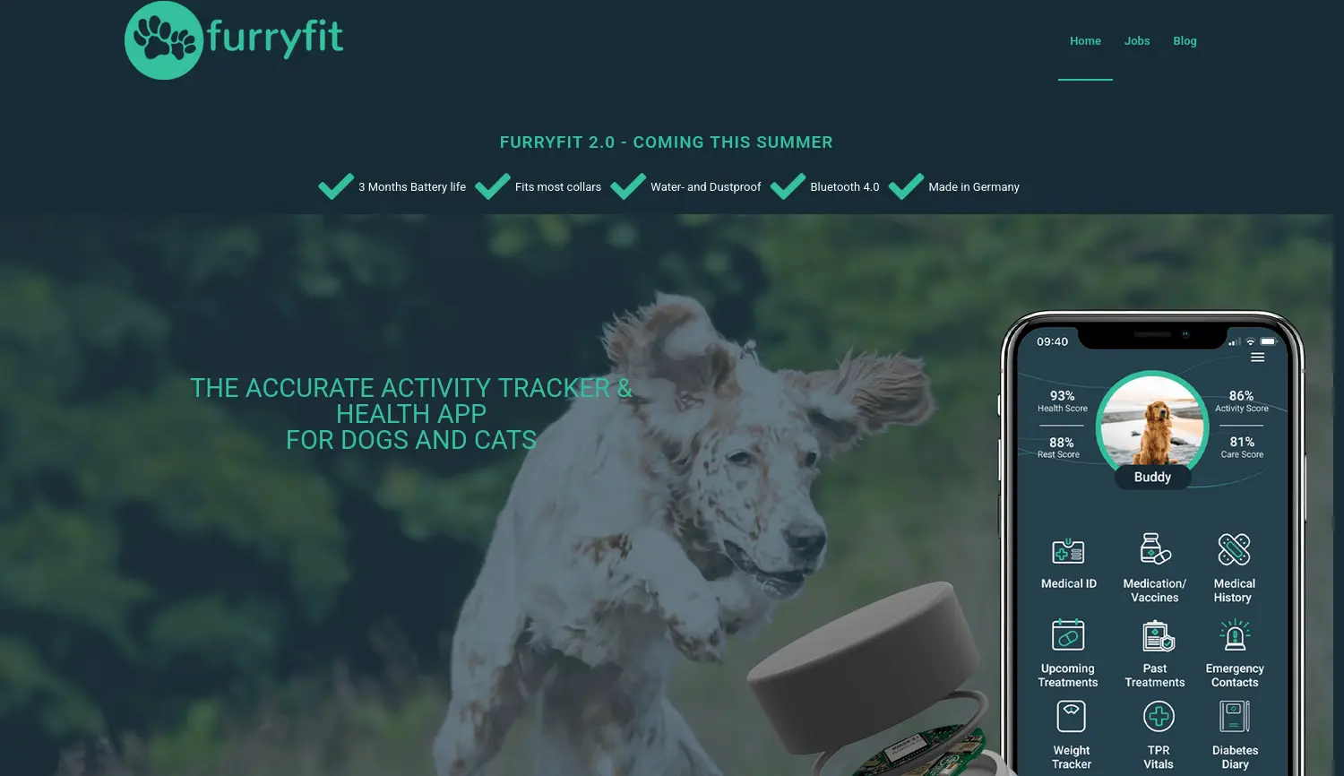 Website-Screenshot von Furryfit