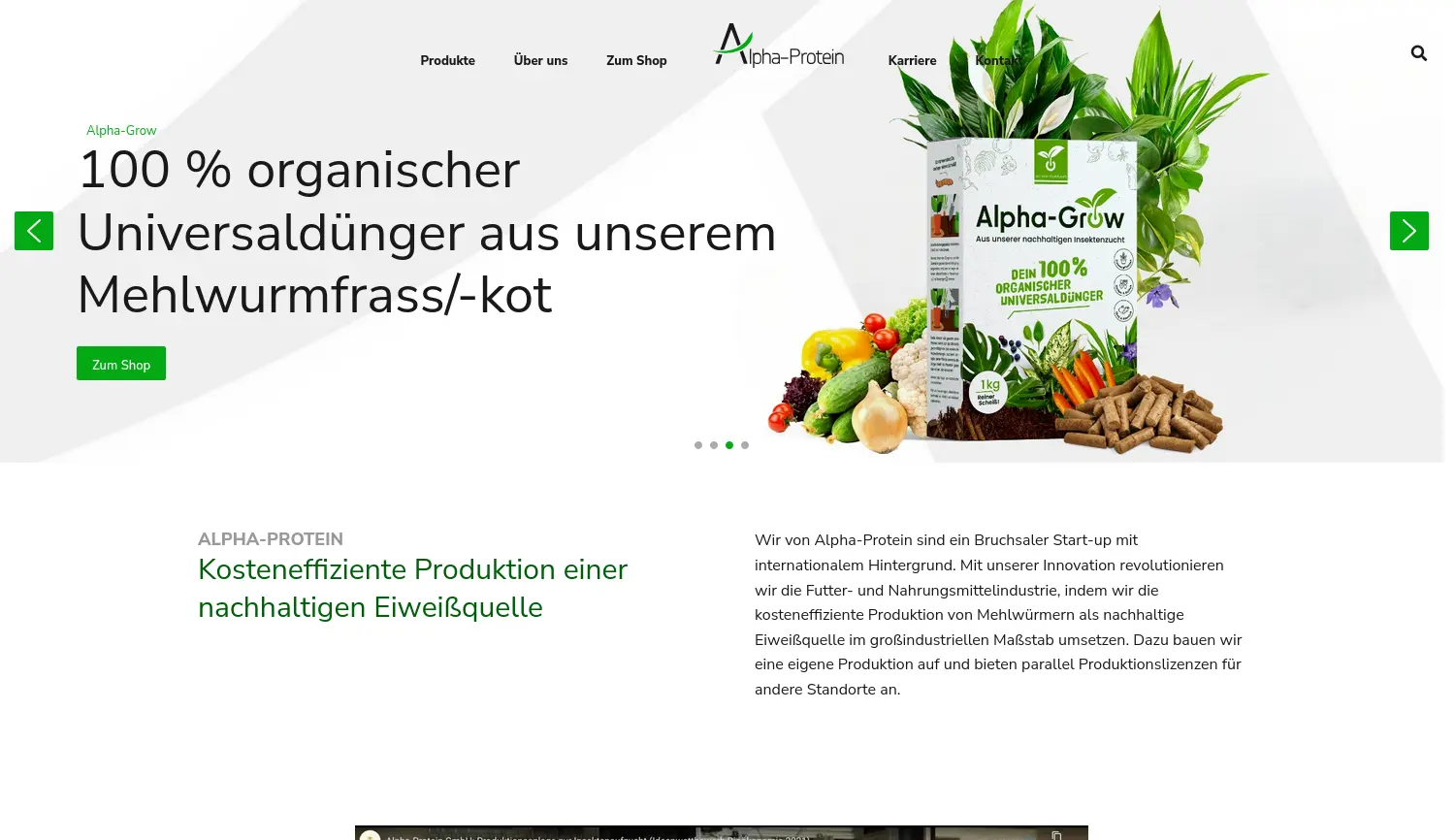 Website-Screenshot von Alpha-Protein