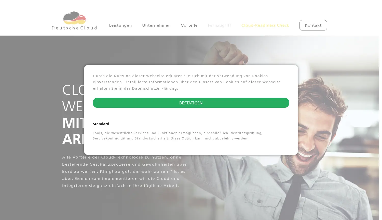 Website-Screenshot von Deutsche Cloud