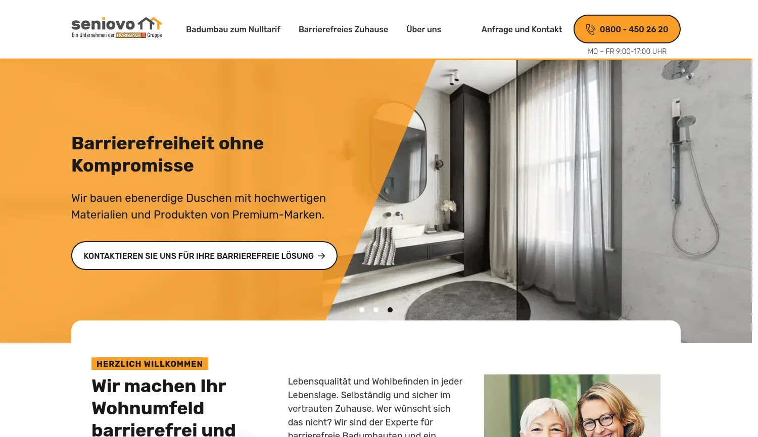 Website-Screenshot von Seniovo