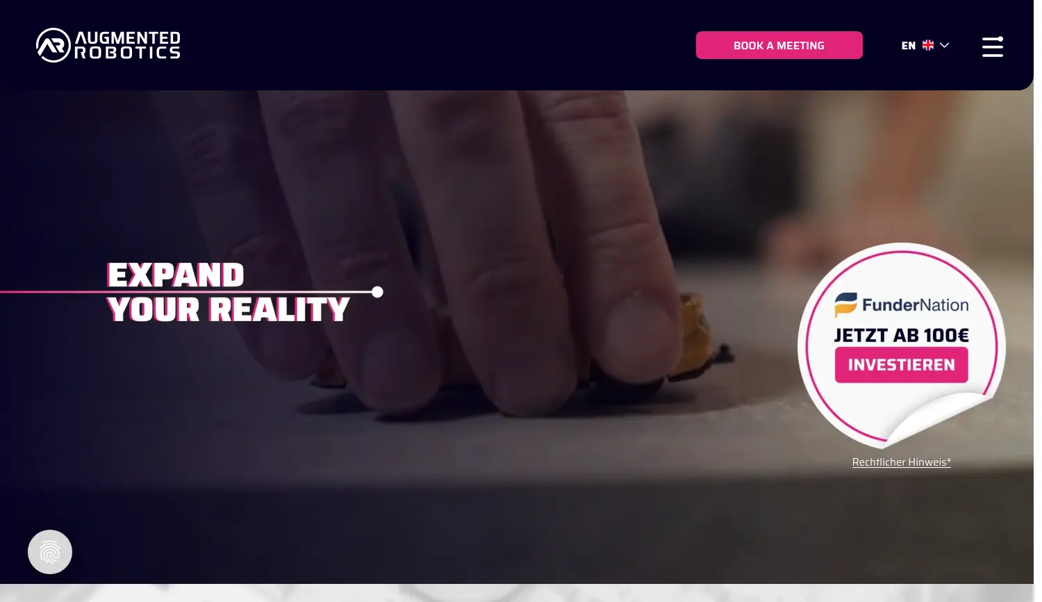 Website-Screenshot von Augmented Robotics