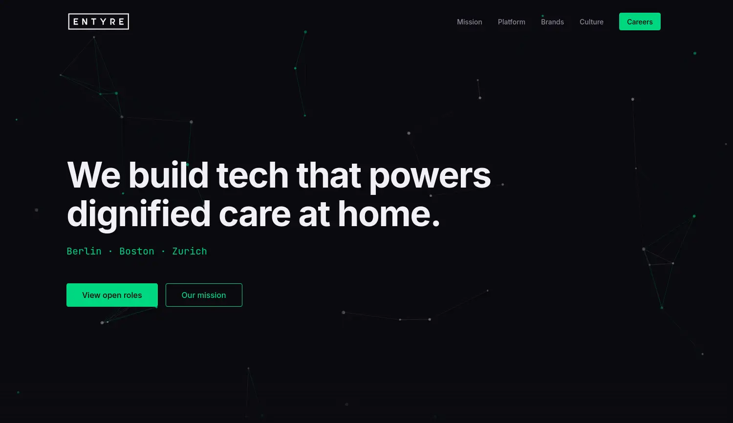 Website-Screenshot von Entyre