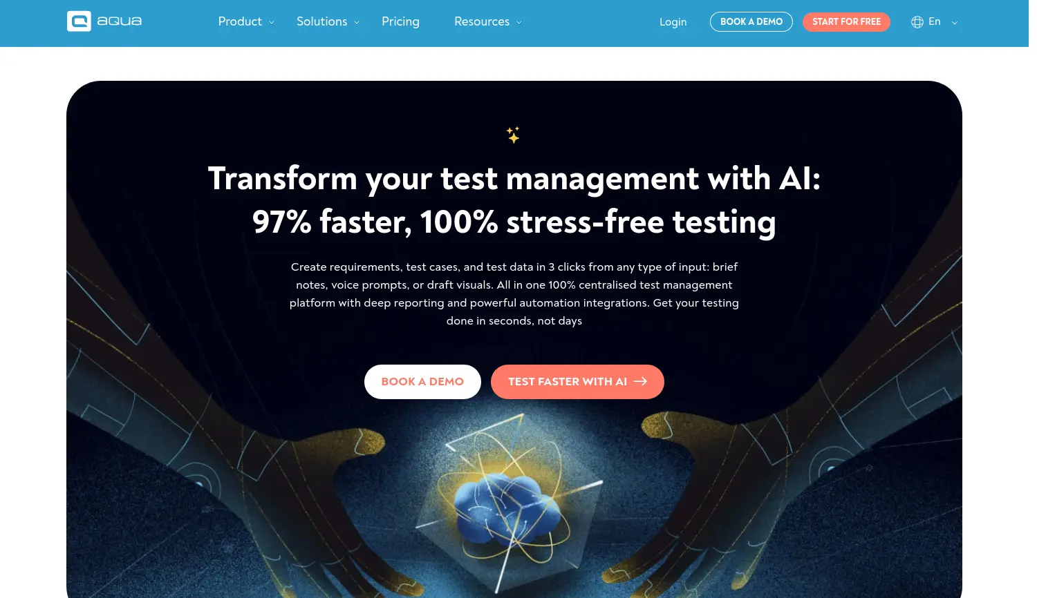 Website-Screenshot von aqua cloud