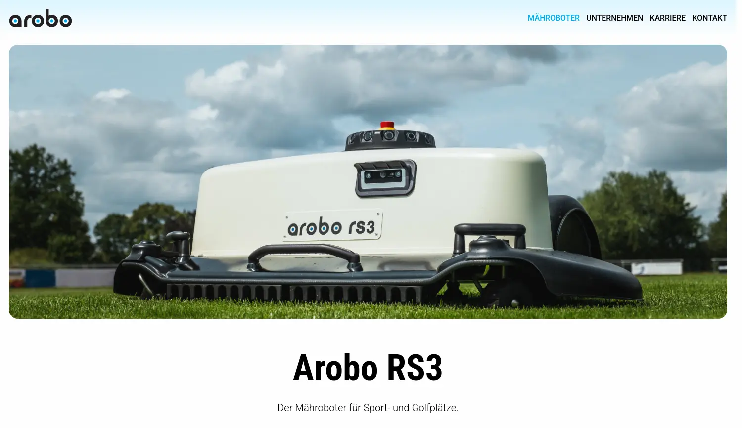 Website-Screenshot von AROBO