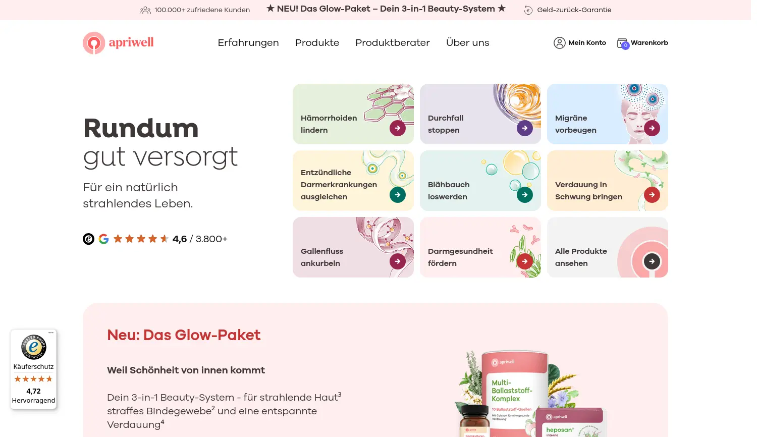 Website-Screenshot von apriwell