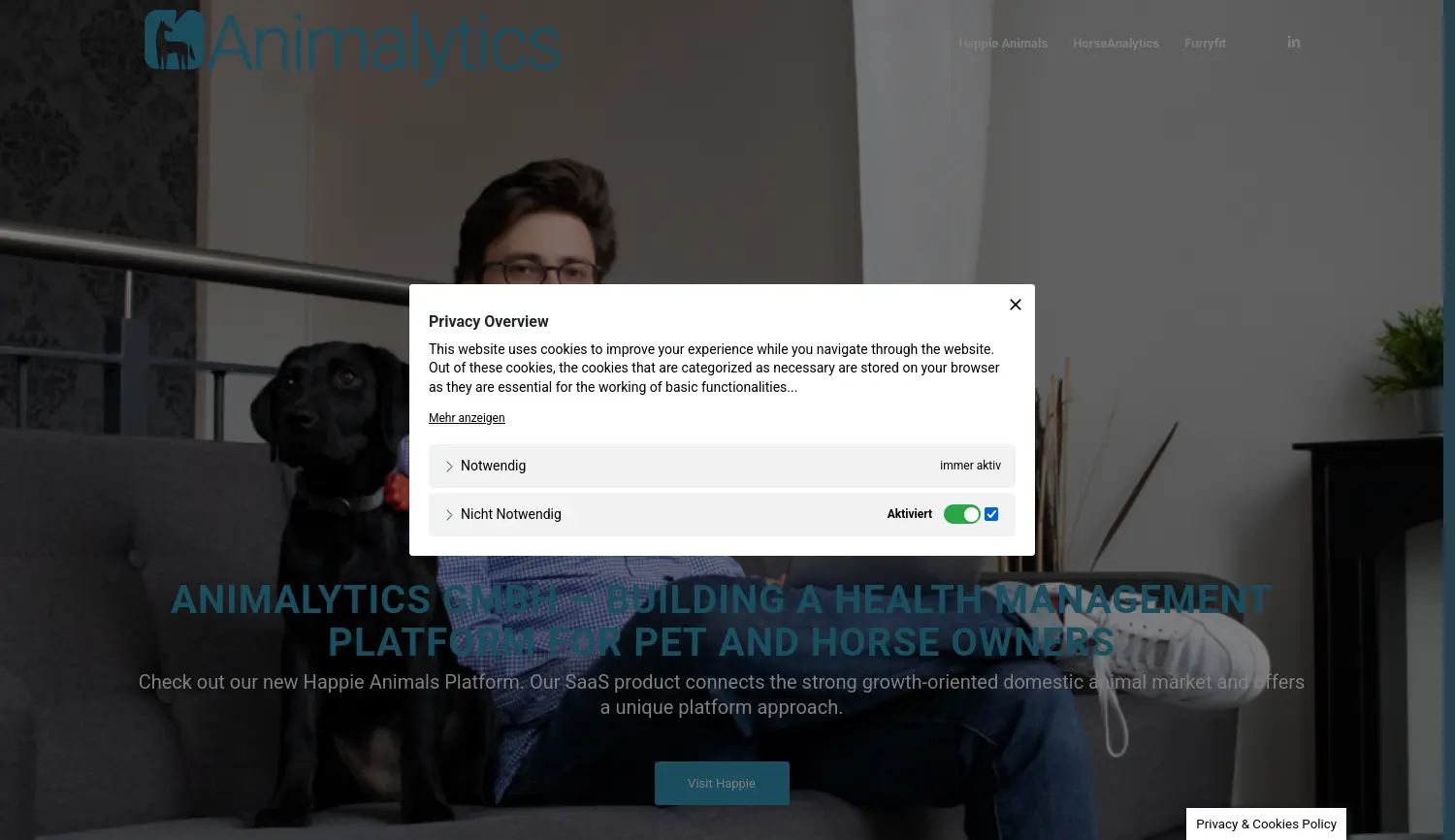 Website-Screenshot von Animalytics