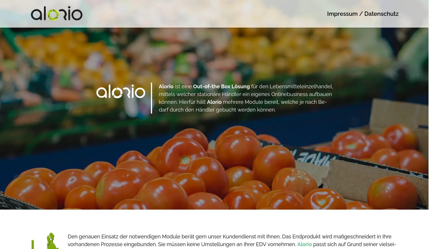 Website-Screenshot von alorio