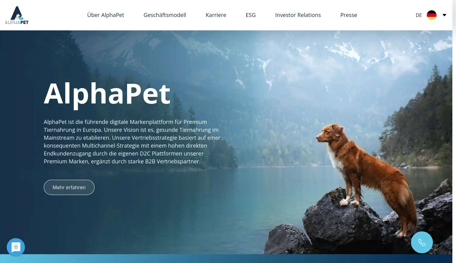 Website-Screenshot von Alphapet