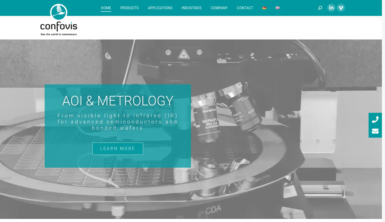 Website-Screenshot von confovis
