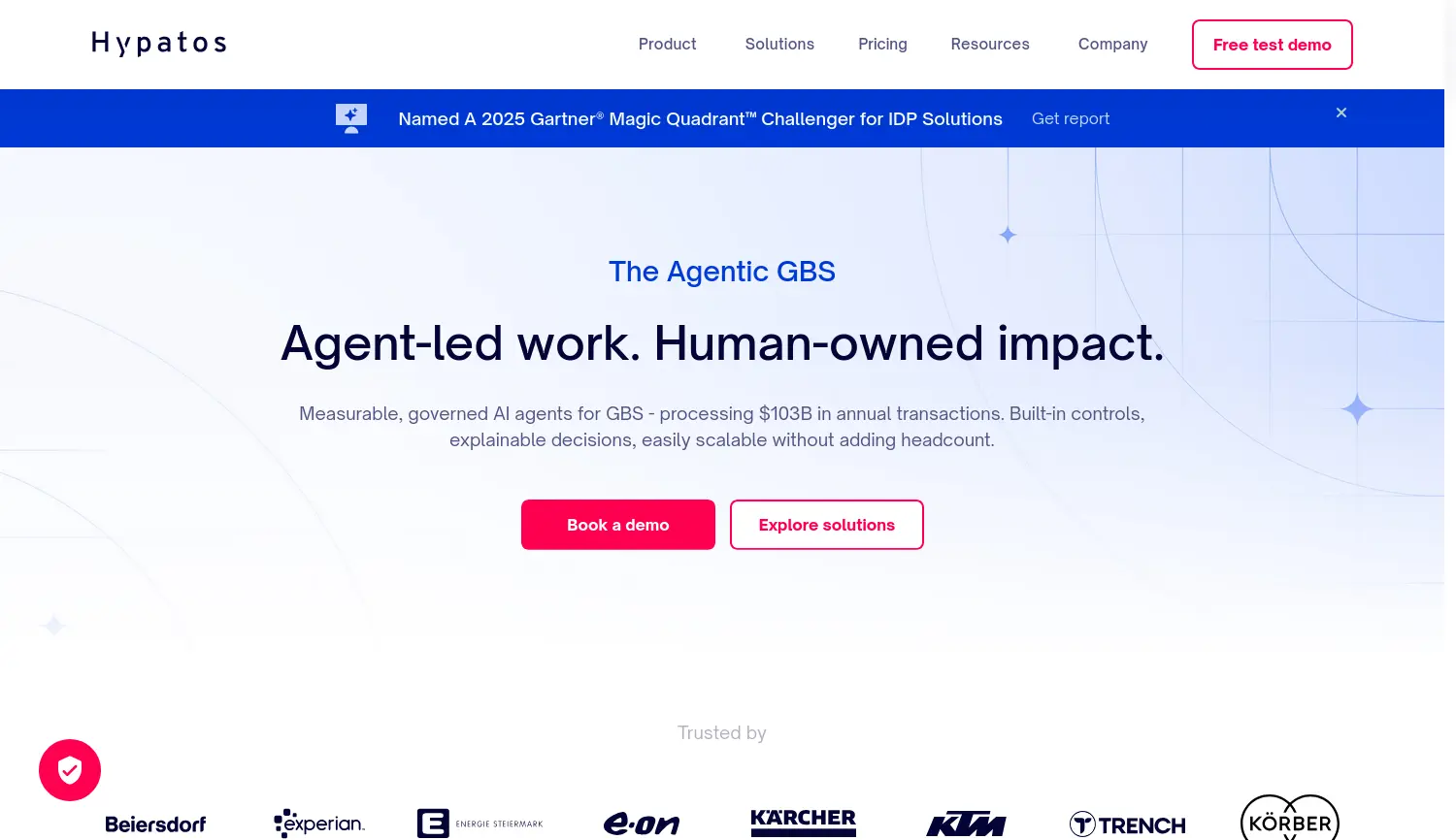 Website-Screenshot von Hypatos