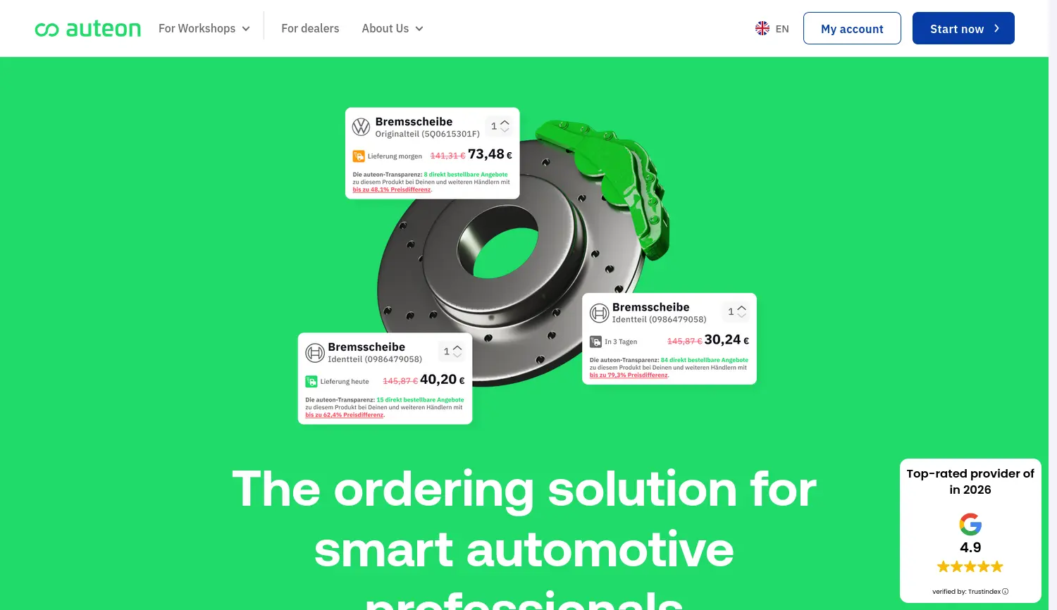 Website-Screenshot von auteon