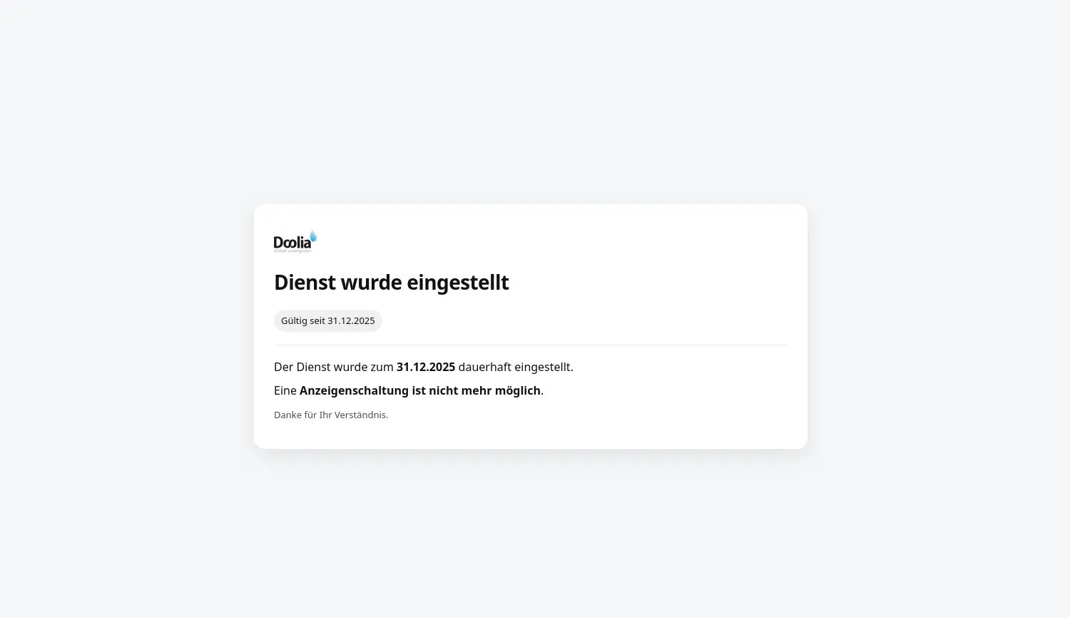 Website-Screenshot von Doolia
