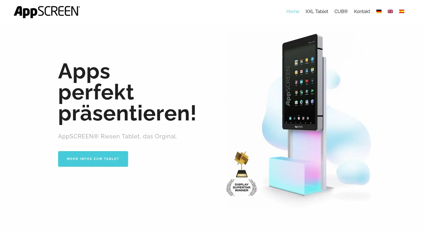 Website-Screenshot von AppSCREEN