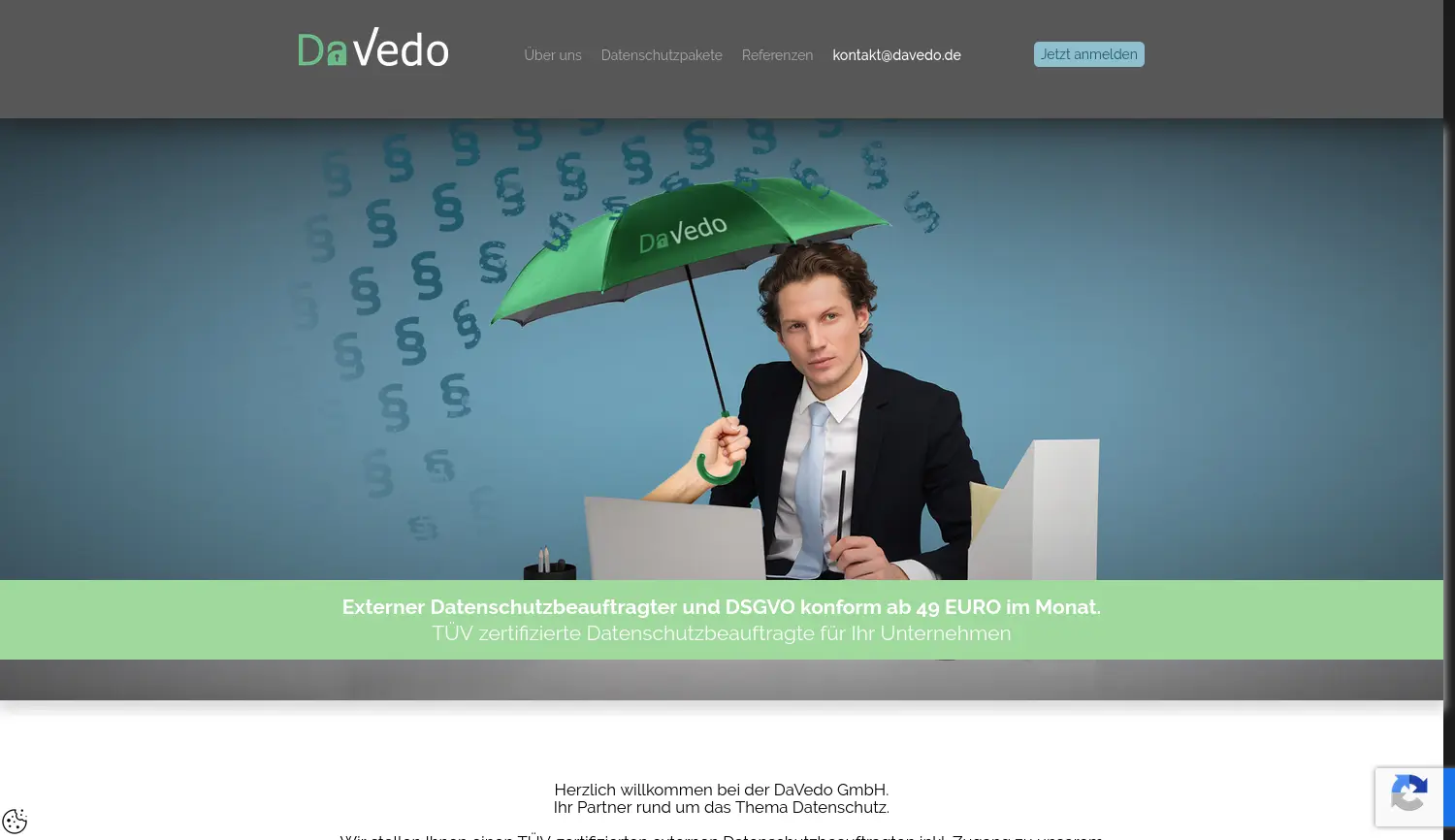 Website-Screenshot von DaVedo