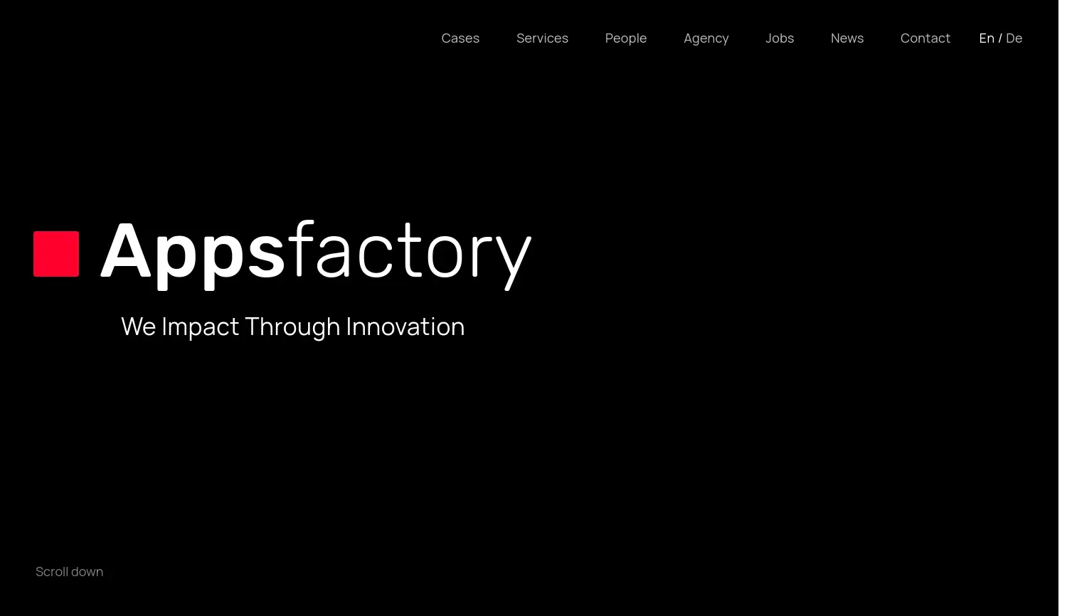 Website-Screenshot von Appsfactory
